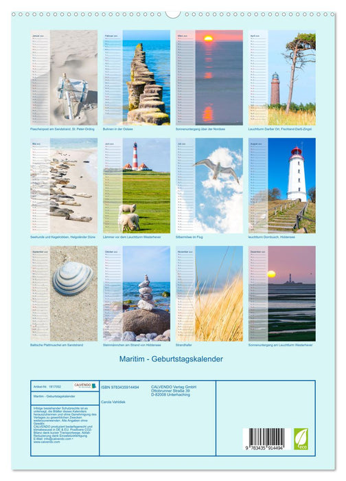 Maritim - Geburtstagskalender (CALVENDO Premium Wandkalender 2025)