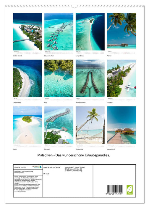 Malediven - Das wunderschöne Urlaubsparadies. (CALVENDO Wandkalender 2025)