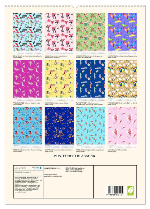 MUSTERHEFT KLASSE 1a (CALVENDO Premium Wandkalender 2025)