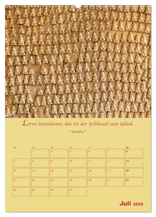 BUDDHA IN GOLD - Mit buddhistischen Sprüchen (CALVENDO Premium Wandkalender 2025)