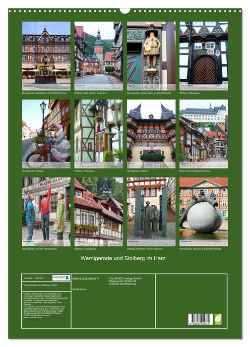 Wernigerode und Stolberg im Harz (CALVENDO Wandkalender 2025)