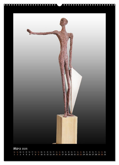 Skulpturen aus Holz und Hämatit - Werner Baum (CALVENDO Wandkalender 2025)