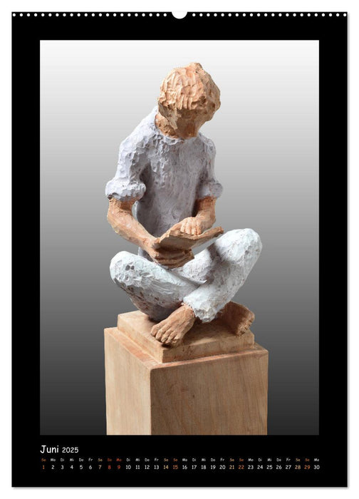 Skulpturen aus Holz und Hämatit - Werner Baum (CALVENDO Wandkalender 2025)