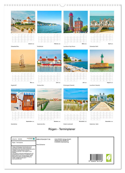 Rügen - Terminplaner (CALVENDO Wandkalender 2025)