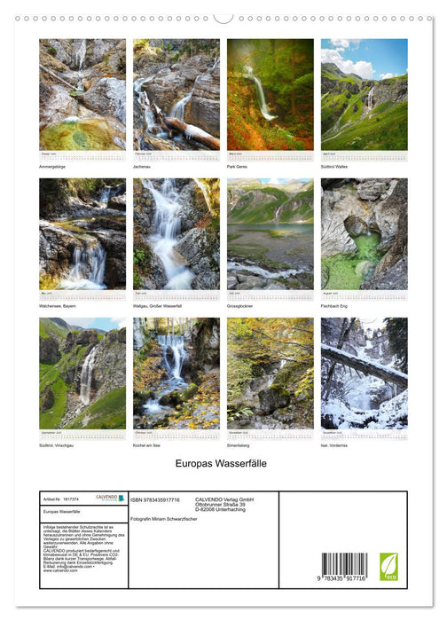 Europas Wasserfälle (CALVENDO Premium Wandkalender 2025)