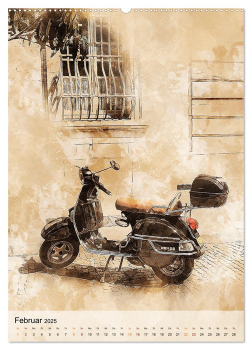 Motorroller - Vespa Galerie (CALVENDO Premium Wandkalender 2025)