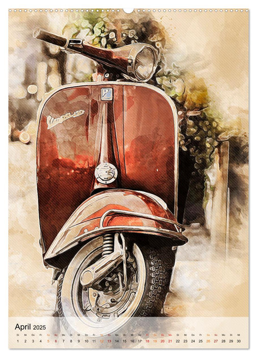 Motorroller - Vespa Galerie (CALVENDO Premium Wandkalender 2025)