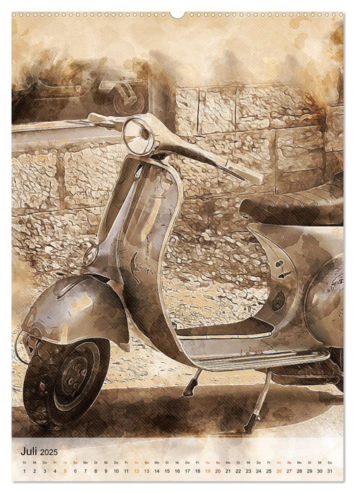 Motorroller - Vespa Galerie (CALVENDO Premium Wandkalender 2025)