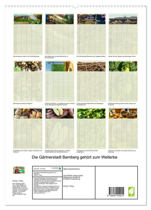 Die Gärtnerstadt Bamberg gehört zum Welterbe (CALVENDO Wandkalender 2025)