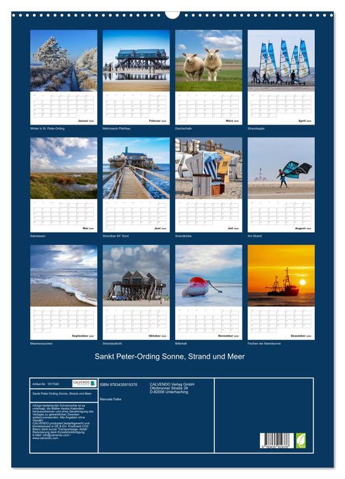 Sankt Peter-Ording Sonne, Strand und Meer (CALVENDO Wandkalender 2025)