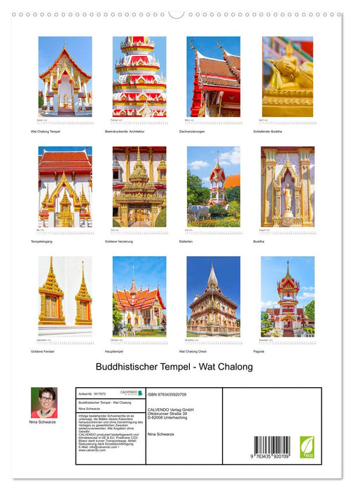 Buddhistischer Tempel - Wat Chalong (CALVENDO Premium Wandkalender 2025)