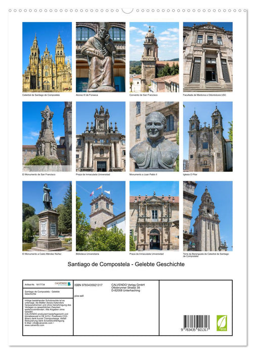 Santiago de Compostela - Gelebte Geschichte (CALVENDO Premium Wandkalender 2025)