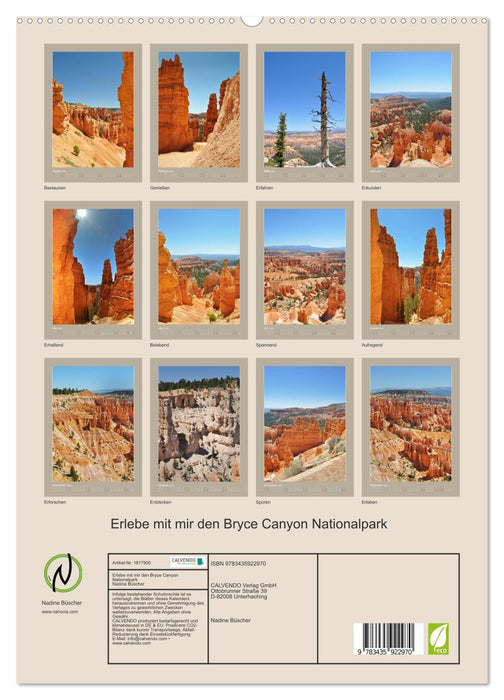 Erlebe mit mir den Bryce Canyon Nationalpark (CALVENDO Premium Wandkalender 2025)