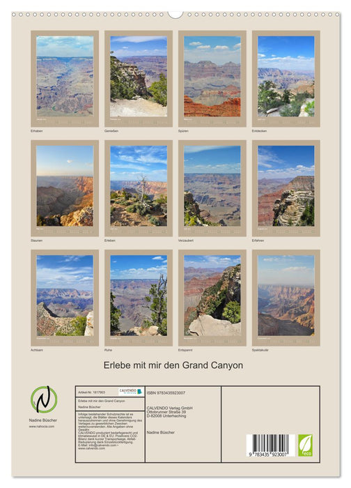 Erlebe mit mir den Grand Canyon (CALVENDO Premium Wandkalender 2025)