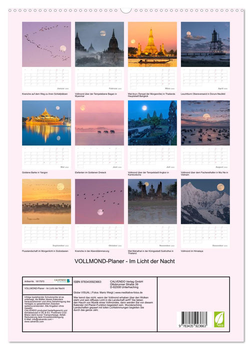 VOLLMOND-Planer - Im Licht der Nacht (CALVENDO Wandkalender 2025)