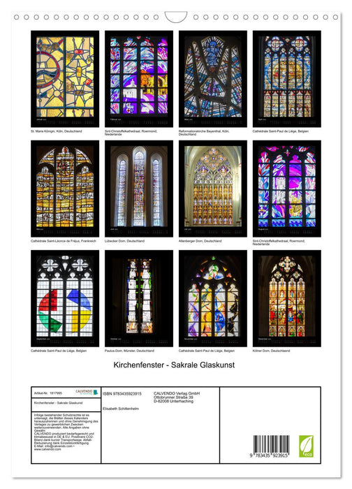 Kirchenfenster - Sakrale Glaskunst (CALVENDO Wandkalender 2025)