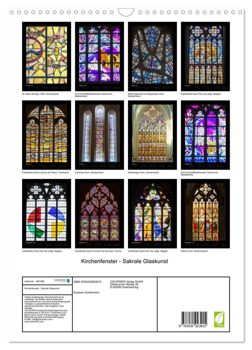 Kirchenfenster - Sakrale Glaskunst (CALVENDO Wandkalender 2025)