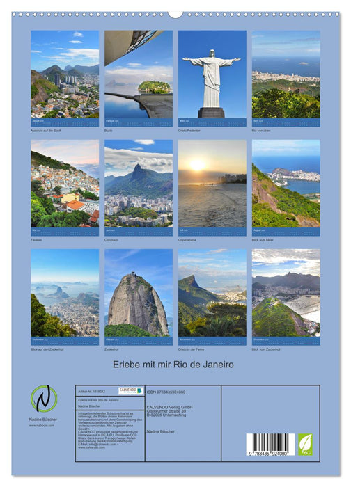 Erlebe mit mir Rio de Janeiro (CALVENDO Premium Wandkalender 2025)