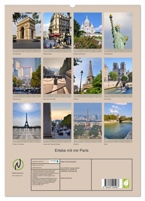 Erlebe mit mir Paris (CALVENDO Premium Wandkalender 2025)