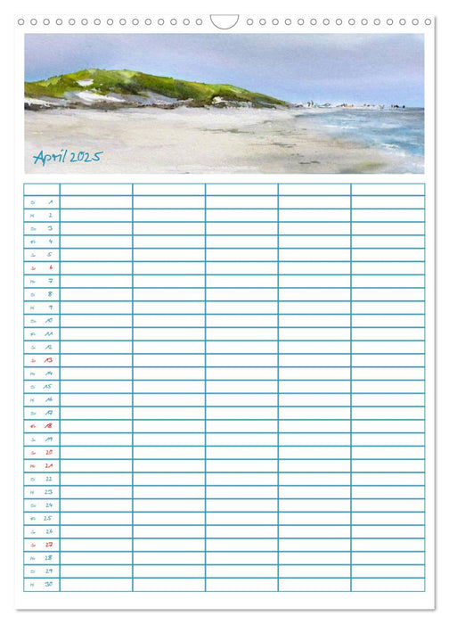 Amrumaquarelle (CALVENDO Wandkalender 2025)