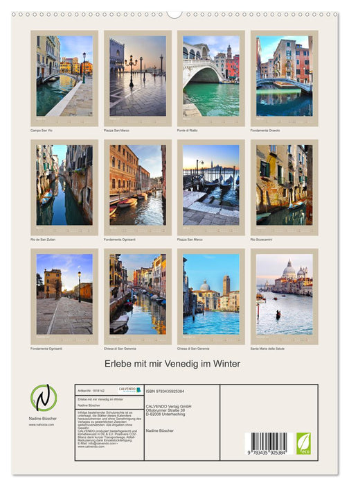 Erlebe mit mir Venedig im Winter (CALVENDO Premium Wandkalender 2025)