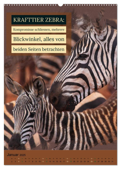 Afrikanische Krafttiere und deren Bedeutung (CALVENDO Premium Wandkalender 2025)