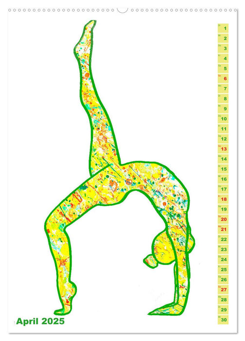 Prächtiges Yoga Pouring - Yoga verschmilzt mit Kunst (CALVENDO Premium Wandkalender 2025)