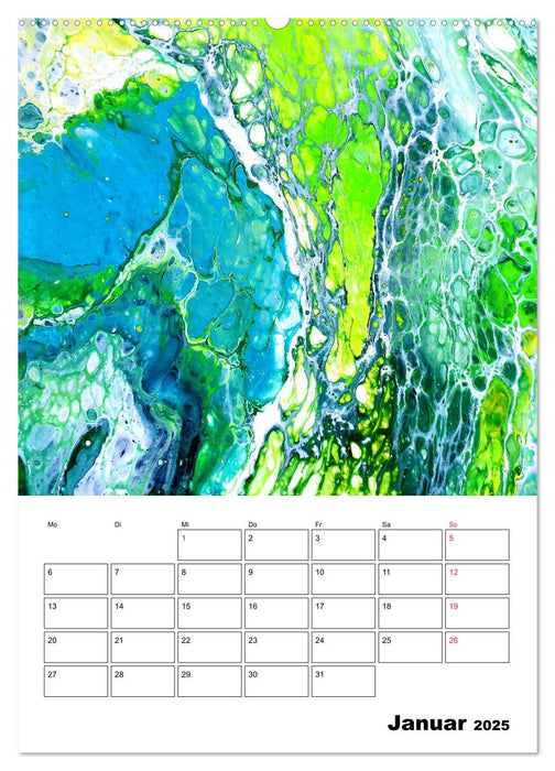 Extase der Farben - Leuchtende Leidenschaft im Pouring (CALVENDO Premium Wandkalender 2025)