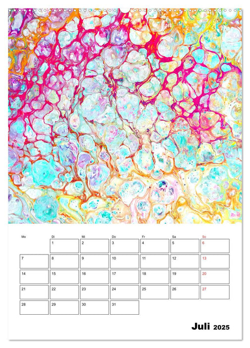 Extase der Farben - Leuchtende Leidenschaft im Pouring (CALVENDO Premium Wandkalender 2025)