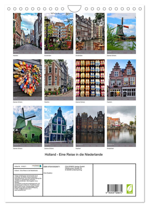 Holland - Eine Reise in die Niederlande (CALVENDO Wandkalender 2025)