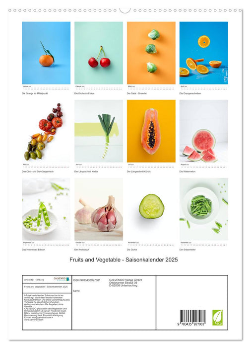 Fruits and Vegetable - Saisonkalender 2025 (CALVENDO Premium Wandkalender 2025)