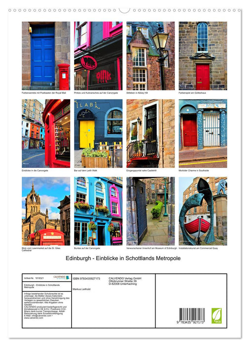 Edinburgh - Einblicke in Schottlands Metropole (CALVENDO Wandkalender 2025)