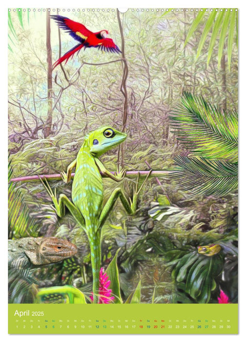 Dschungel voller Leben - Artwork (CALVENDO Wandkalender 2025)