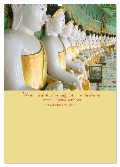 BUDDHA IN GOLD - Mit buddhistischen Sprüchen (CALVENDO Wandkalender 2025)