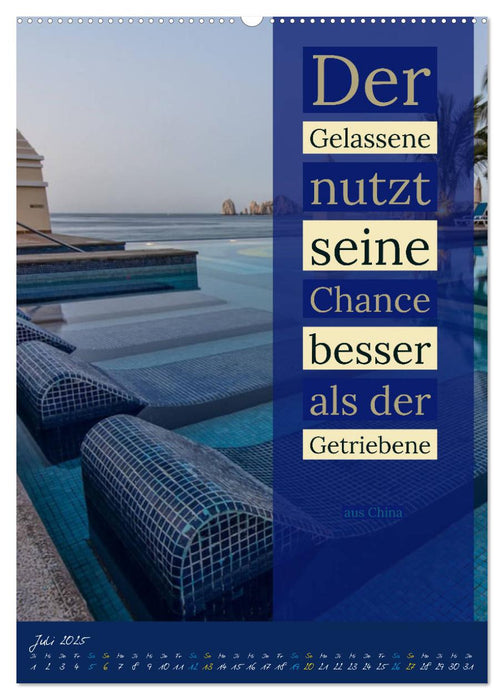 Aktiviere deine Gelassenheit Weisheiten und Zitate (CALVENDO Premium Wandkalender 2025)