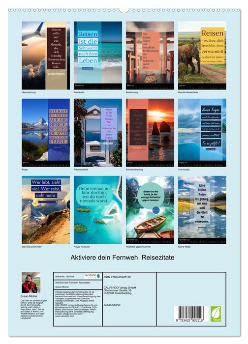 Aktiviere dein Fernweh Reisezitate (CALVENDO Premium Wandkalender 2025)