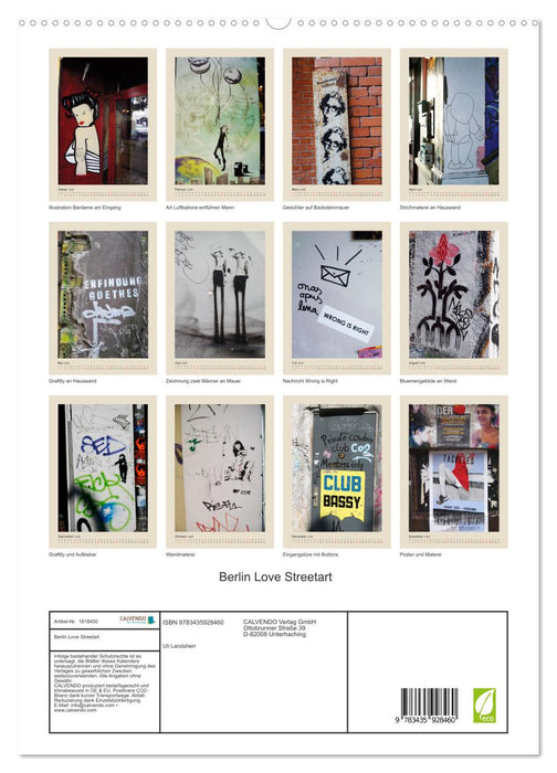 Berlin Love Streetart (CALVENDO Premium Wandkalender 2025)