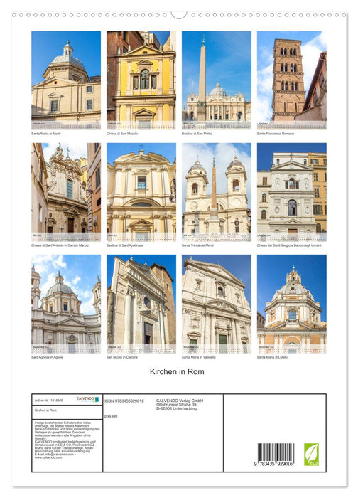 Kirchen in Rom (CALVENDO Premium Wandkalender 2025)