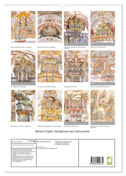 Barock Orgeln, Königinnen der Instrumente (CALVENDO Premium Wandkalender 2025)