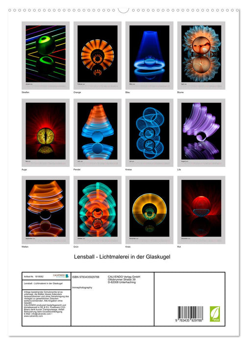 Lensball - Lichtmalerei in der Glaskugel (CALVENDO Wandkalender 2025)