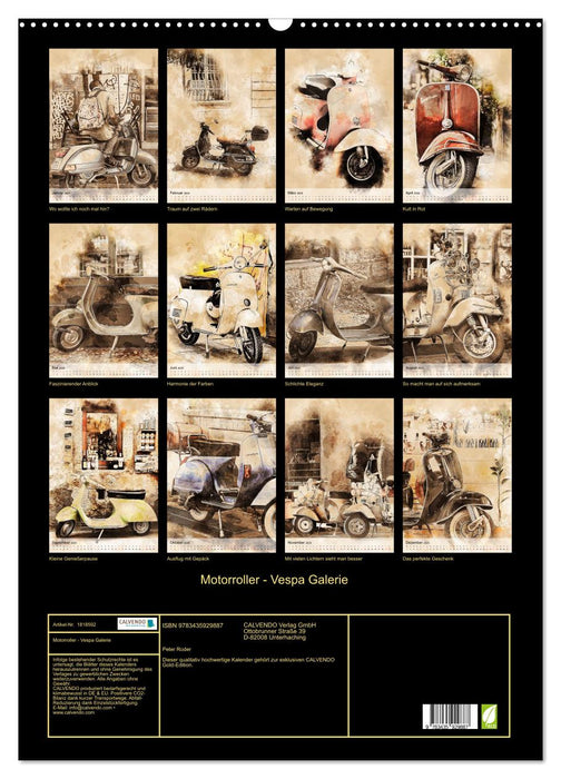 Motorroller - Vespa Galerie (CALVENDO Wandkalender 2025)