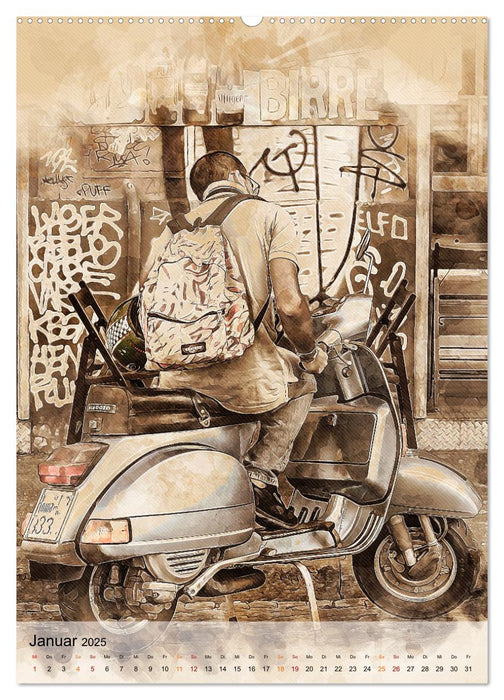 Motorroller - Vespa Galerie (CALVENDO Wandkalender 2025)