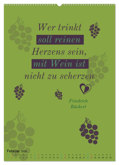 WEIN Weisheiten und Sprichworte (CALVENDO Premium Wandkalender 2025)