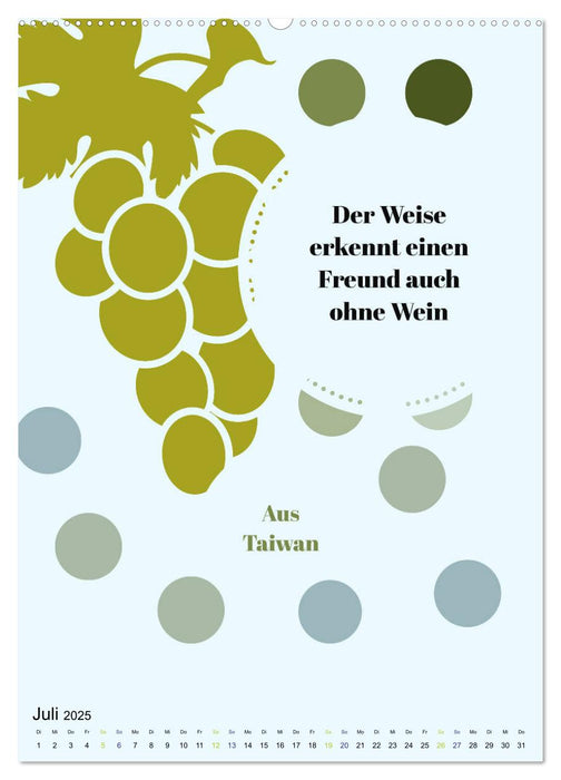 WEIN Weisheiten und Sprichworte (CALVENDO Premium Wandkalender 2025)