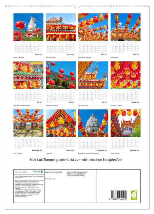 Kek-Lok Tempel geschmückt zum chinesischen Neujahrsfest (CALVENDO Premium Wandkalender 2025)