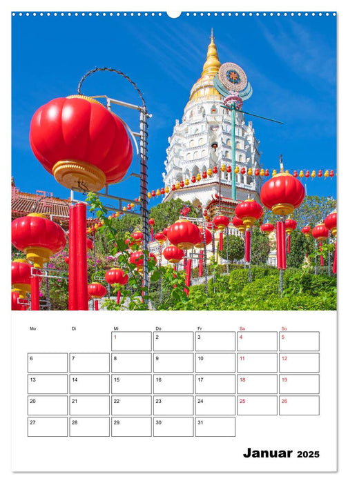 Kek-Lok Tempel geschmückt zum chinesischen Neujahrsfest (CALVENDO Premium Wandkalender 2025)