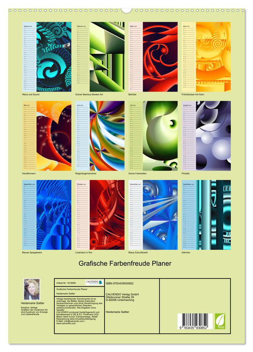 Grafische Farbenfreude Planer (CALVENDO Premium Wandkalender 2025)