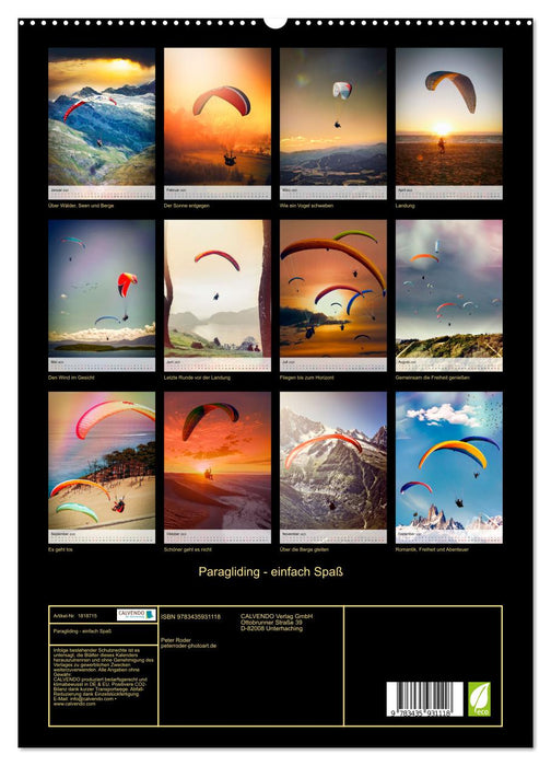 Paragliding - einfach Spaß (CALVENDO Wandkalender 2025)