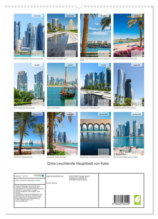 Doha Leuchtende Hauptstadt von Katar (CALVENDO Premium Wandkalender 2025)