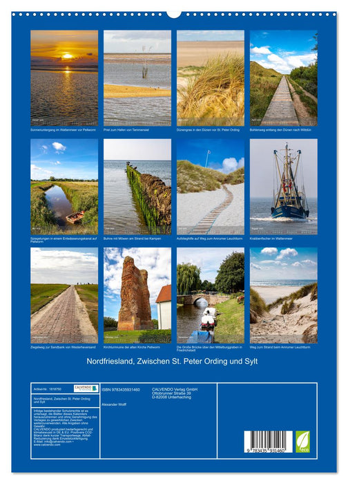 Nordfriesland, Zwischen St. Peter Ording und Sylt (CALVENDO Wandkalender 2025)